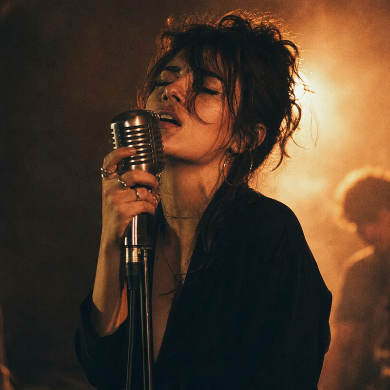 Singer on a club stage